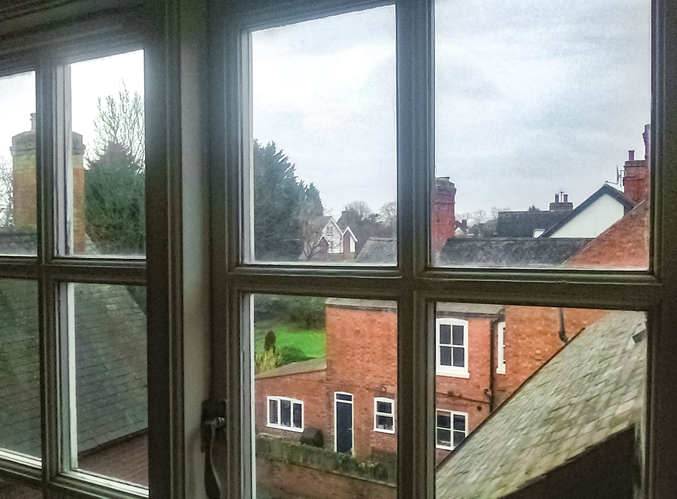 View across Leicester, United Kingdom looking outside the 2000 Underground Music current headquarters.